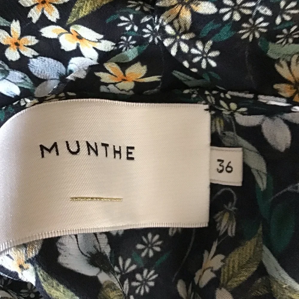 Munthe Floral Long Sleeve Blouse 36 Blue Green White Yellow - Picture 7 of 8